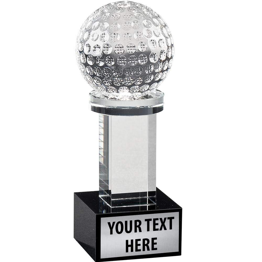 Crown Awards Golf Austerity Trophy, 6" Crystal Golf Trophies Prime