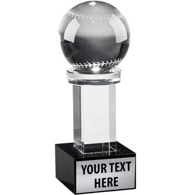 Crown Awards Baseball Austerity Trophy, 6" Crystal Baseball Trophies Prime