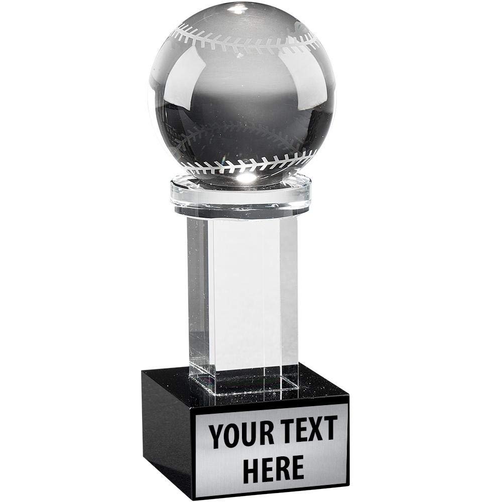 Crown Awards Baseball Austerity Trophy, 6" Crystal Baseball Trophies Prime