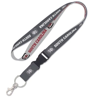 WinCraft South Carolina Gamecocks Lanyard with Detachable Buckle, 1" - Grey