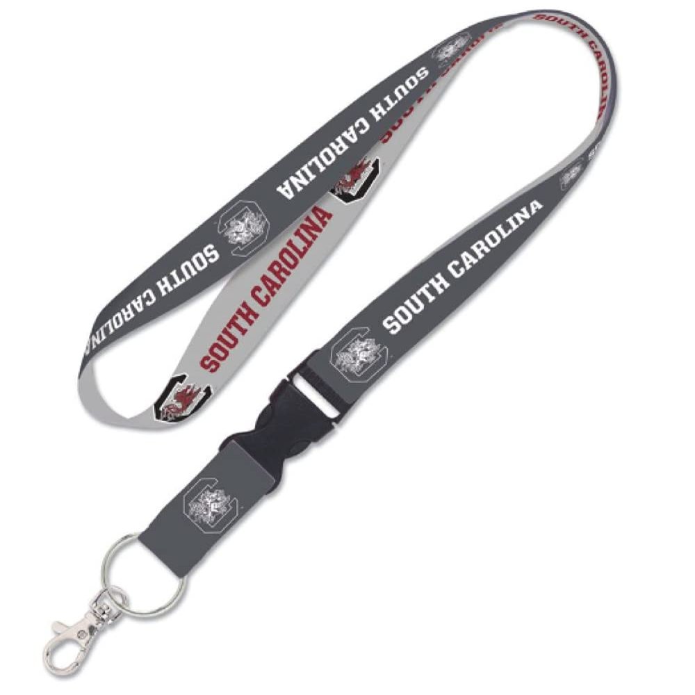 WinCraft South Carolina Gamecocks Lanyard with Detachable Buckle, 1" - Grey