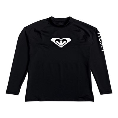 Roxy Girls Whole Hearted - Long Sleeve UPF 50 Rashguard - Girls 2-7 - 5 - Black Anthracite 5