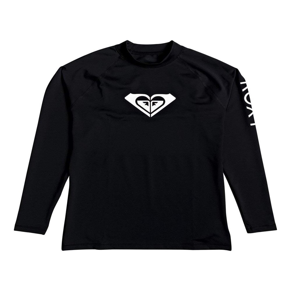 Roxy Girls Whole Hearted - Long Sleeve UPF 50 Rashguard - Girls 2-7 - 5 - Black Anthracite 5