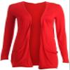 Loxdonz Kids Girls Boyfriend Cardigan Open Front Casual Long Sleeve Fashion Top with Pockets Age 5-13 Years (9-10 Years, Red) view 1