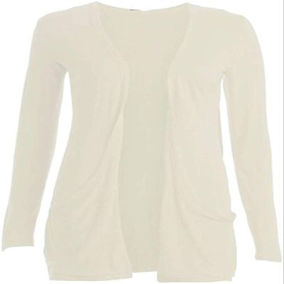 Loxdonz Kids Girls Boyfriend Cardigan Open Front Casual Long Sleeve Fashion Top with Pockets Age 5-13 Years (5-6 Years, Cream)