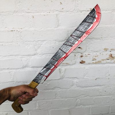 BLOODY MACHETE , Fake weapon , Full Size, Scary Blood Stained JASON KNIFE , Halloween Accessories , Realistic Foam Prop , Costume Weapons , Full Size , Cosplay , Jungle Blade , Crocodile Hunter