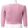 JSCEND Women's 3/4 Sleeve Crew Neck Button Down Cotton Knit Cropped Cardigan Sweater LIGHTPINK XL view 4