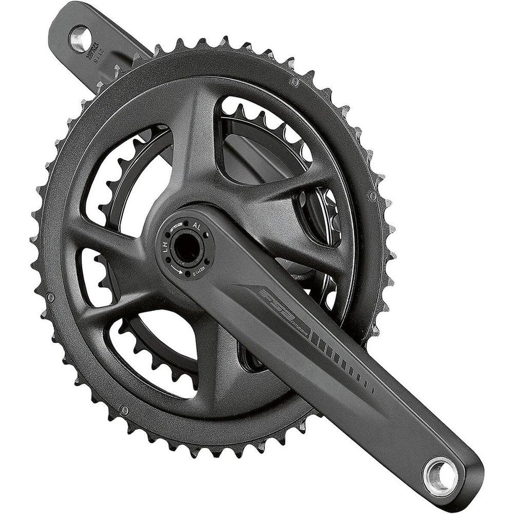 FSA Full Speed Ahead - Omega Adventure Series Aluminum Double Crankset | MegaExo and ABS Technology | for Road and Gravel | 10/11 11 Speed Compatible | 30/46T 175mm