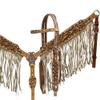 Showman Leather Headstall & Breast Collar Set w/Suede Fringe & Floral Tooling view 1