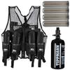 Action Village Tactical Warrior Paintball Vest - Adjustable Light Weight Version Holds 4 Pods & 1 Tank (Vest with Tippmann 48/3000 Tank & 4 Smoke Dye Pods) view 1