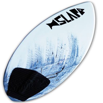 USA Made Slapfish Skimboards 52" Fiberglass & Carbon - No Rider Weight Limit - with Traction Deck Grip - Kids & Adults - 4 Colors (Gray 52" Board)