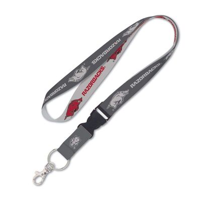 WinCraft Arkansas Razorbacks Lanyard with Detachable Buckle, 1" - Grey
