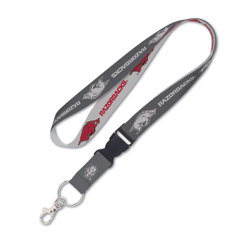 WinCraft Arkansas Razorbacks Lanyard with Detachable Buckle, 1" - Grey