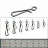 100pcs Fast Fishing Swivel Snap Clips Stainless Steel Hanging Snap Quick Lock Hook Link Clips Rigging Link Clips Safety Decoy Swivels Snap Size 0-6 (0#_10mm) view 2