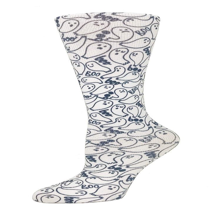 Cutieful Women's Nylon 8-15 Mmhg Halloween Compression Socks (Boo-tiful)