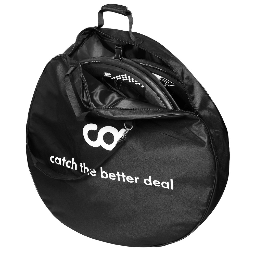CyclingDeal Bike Bicycle Double Wheel Bag - Soft Foam Padded for 700c Road Bike & 26" 27.5" 29" MTB Wheel Set - Quality Nylon 600D with Detachable Shoulder Strap - Double Wheel Bag