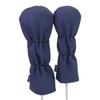 Majek Retro Golf Headcovers Blue White and Yellow Vintage Leather Style 1 & 3 Driver and Fairway Head Cover Fits 460cc Drivers Classic Look view 3