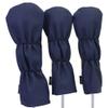 Majek Retro Golf Headcovers Blue White and Yellow Vintage Leather Style 1 3 5 Driver and Fairway Head Covers Fits 460cc Drivers Classic Look view 3