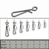 100pcs Fast Fishing Swivel Snap Clips Stainless Steel Hanging Snap Quick Lock Hook Link Clips Rigging Link Clips Safety Decoy Swivels Snap Size 0-6 (1#_13mm) view 3