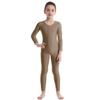 easyforever Kids Girls One Piece Long Sleeves Full Body Footless Gymnastics Ballet Dance Leotard Jumpsuit Brown 8-10 Years view 3