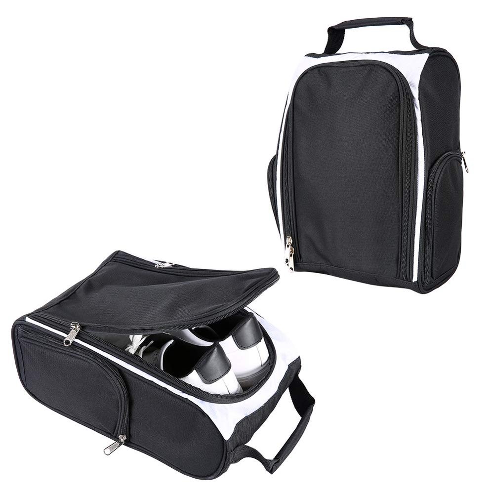 Golf Shoes Bag for Men Sport Bag - Zippered Storage Bag Travel Shoes Case carrier Tote Bag for Sport Golf Tennis and Other Accessories (White)