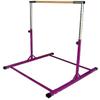 JungleKids Kip Bar Jungle Gym Professional Horizontal Gymnastics Junior Training Asymmetric Bar Height Adjustable Expandable 3 to 5 FT Purple view 1