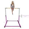 JungleKids Kip Bar Jungle Gym Professional Horizontal Gymnastics Junior Training Asymmetric Bar Height Adjustable Expandable 3 to 5 FT Purple view 2