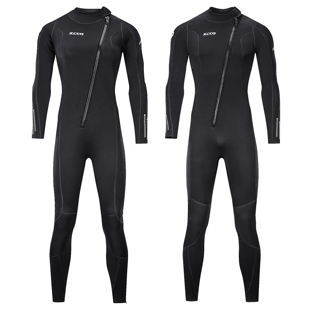 Ultra Stretch 3mm Neoprene Wetsuit, Front Zip Full Body Diving Suit, one Piece for Men & Women-Snorkeling, Scuba Diving Swimming, Surfing