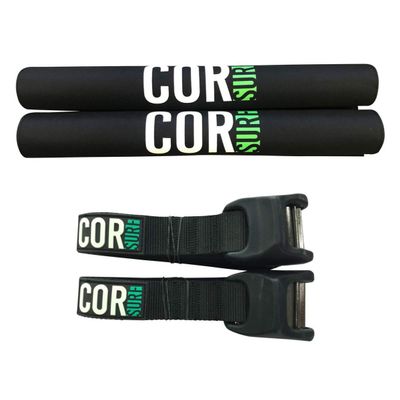 Cor Surf Round Roof Rack Pads with Scratch Resistant Silicone Tie Down Straps for Paddle Board, Kayak Surfboard, SUP, Canoe (Combo Pack of Rack Pad 19 Inches, Strap 10 Feet)