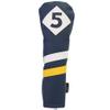 Majek Retro Golf Headcover Blue White and Yellow Vintage Leather Style #5 Fairway Wood Head Cover Classic Look view 1