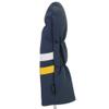 Majek Retro Golf Headcover Blue White and Yellow Vintage Leather Style #5 Fairway Wood Head Cover Classic Look view 3