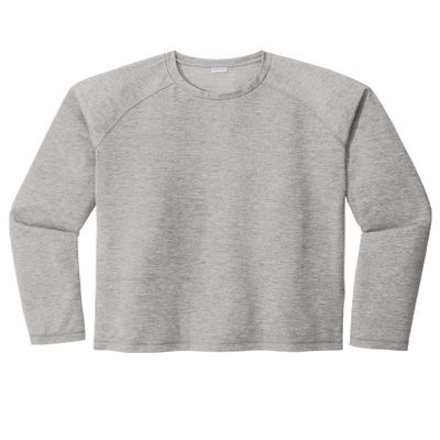SPORT-TEK Unisex PosiCharge Long Sleeve Tri-Blend Wicking Raglan Tee Light Grey Heather