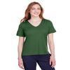 Devon & Jones Ladies' CrownLux Performance Plaited Rolled-Sleeve Top XL FOREST