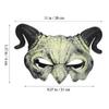 STOBOK Halloween Devil Mask Horror Half Face Mask Scary Horn Ghost Monster Cosplay for Halloween Cosplay Costume Beige view 2