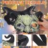 STOBOK Halloween Devil Mask Horror Half Face Mask Scary Horn Ghost Monster Cosplay for Halloween Cosplay Costume Beige view 3