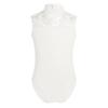 Agoky Girls Floral Lace Ballet Dance Leotard Turtle Neck Retro Gymnastics Unitard Biketard Training Practice Outfit Dancewear Ivory 7-8 Years view 1