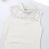 Agoky Girls Floral Lace Ballet Dance Leotard Turtle Neck Retro Gymnastics Unitard Biketard Training Practice Outfit Dancewear Ivory 11-12 Years view 4
