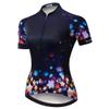 Cycling Jersey Women's Bike Shirts Zip Short Sleeve MTB Tops Road Mountain Bicycle Clothing Summer Racing Riding Blouse for Ladys Female Breathable Purple Blue Size S view 1