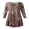 LARACE Leopard Print Tops 3/4 Sleeve Shirts for Women Plus Size Tunic Casual Loose Blouse Basic Clothes(4X, A-Leopard08) view 1
