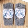 Adorrable Men's Wool Glove Mitten Fingerless Crochet Winter Warm Convertible Knitted Gloves (Medium, Women Grey) view 4