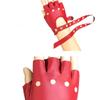 JNKET Women's PU Leather Punk Rivets Fingerless Gloves for Dancing Driving and Stage Show (Red) view 4
