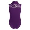 JEATHA Gymnastics Leotard for Girls Sleeveless Floral Lace Splice Mesh Tank Leotards Ballet Dance Top Purple 7-8 view 1