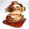 Diving Divers Helmet Antique Scuba Mark V Helmet Copper & Brass with Base view 1