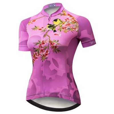 Cycling Jersey Women's Bike Shirts Zip Short Sleeve MTB Tops Road Mountain Bicycle Clothing Summer Racing Riding Blouse for Ladys Female Breathable Yellow Pink Size M