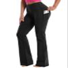 BUBBLELIME Women Side Pockets Yoga Bootlegs Black L_35" Inseam view 1
