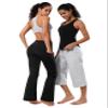 BUBBLELIME Women Side Pockets Yoga Bootlegs Black L_35" Inseam view 4