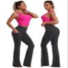 BUBBLELIME 29"/31"/33"/35" 4 Styles Women's Bootcut Yoga Pants Tummy Control - Side Pockets_SHADOWCHARCOAL S_35" Inseam view 2