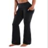 BUBBLELIME 29"/31"/33"/35"/37" High Waist Yoga Pants Tummy Control for Womens Bootcut Workout Flared Basic/Out Pockets -JetBlack XL-33 Inseam view 1