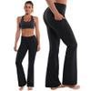 BUBBLELIME 29"/31"/33"/35"/37" High Waist Yoga Pants Tummy Control for Womens Bootcut Workout Flared Basic/Out Pockets -JetBlack XL-33 Inseam view 2