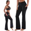 BUBBLELIME 29"/31"/33"/35"/37" High Waist Yoga Pants Tummy Control for Womens Bootcut Workout Flared Basic/Out Pockets -JetBlack XL-33 Inseam view 4